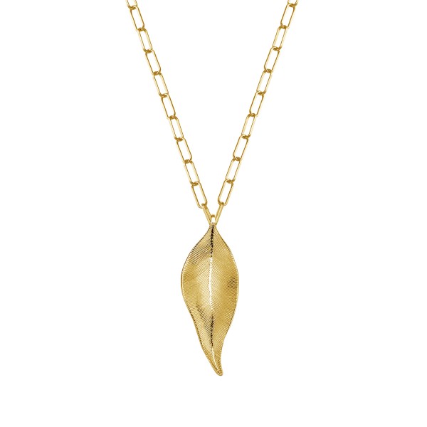 Xenox Silver Leaf Collection - Necklace gold plated
