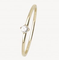 Xenox Fine Krappe Kollektion - Ring - 375er Gelbgold, Diamant 0.07ct.