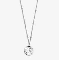 Xenox Silber Wanderlust - Halskette, Silber, Weltkugel