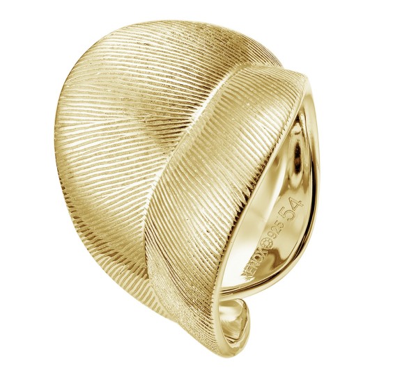 Xenox Silber Leaf Kollektion - Ring Silber vergoldet