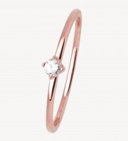 Xenox Fine Krappe Kollektion - Ring, Krappenfasung - 375er Roségold, Diamant 0.07ct.