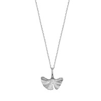Xenox Silber Leaf Kollektion - Halskette Ginkoblatt Silber