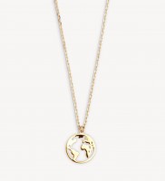 Xenox Silber Wanderlust - Halskette, Gold, Weltkugel
